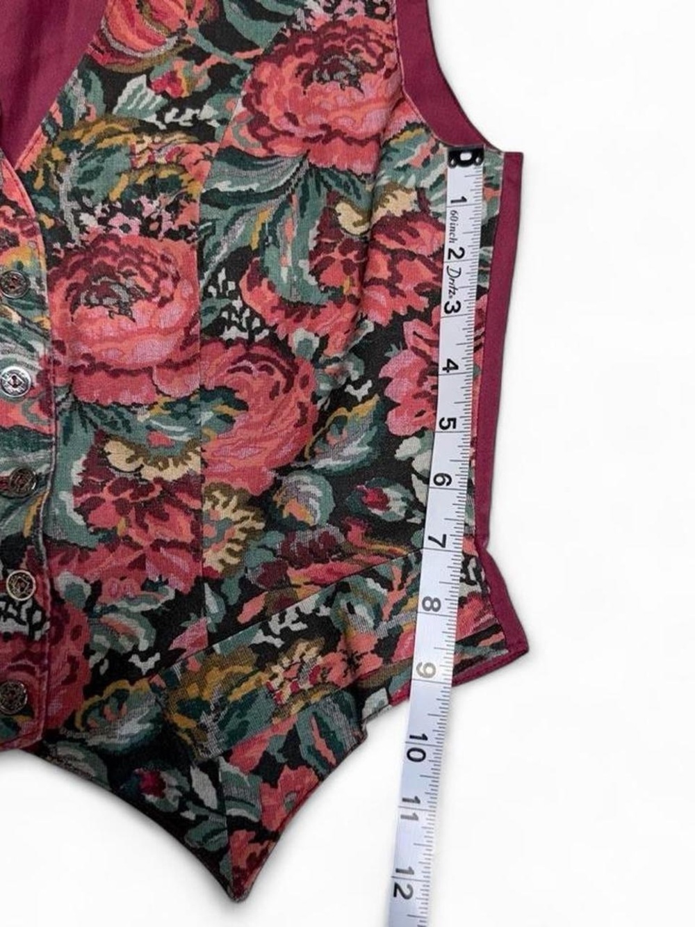 Vintage 90’s Floral Tapestry Vest Women’s Small Cottagecore Grandma Festival - Picture 5 of 5
